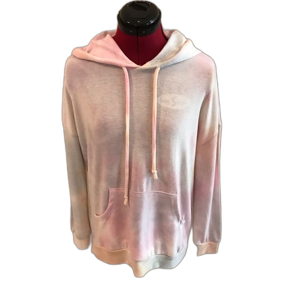 NWT Republic Sweatshirt Women's Size Large Pink & Blue Tie Dye Hoodie